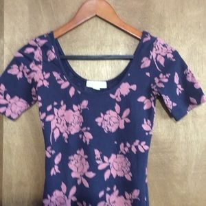 Navy/Rose Shortsleeved Dress